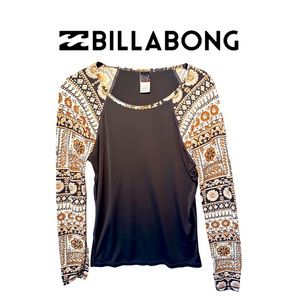 Billabong boho print rash guard sz L
